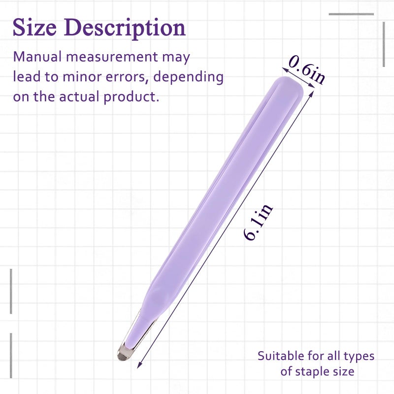 YOLCAR Professional Staple Remover Tool, Magnetic Tip Design Facilitates Collection of Staples, Staple Remover Stick for Home, School, and Office, Purple - Image 2