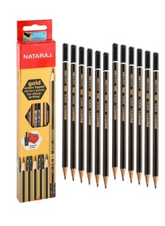 NATARAJ 3-Pack Gold HB Graphite Pencils With Rubber Tips  - Image 2