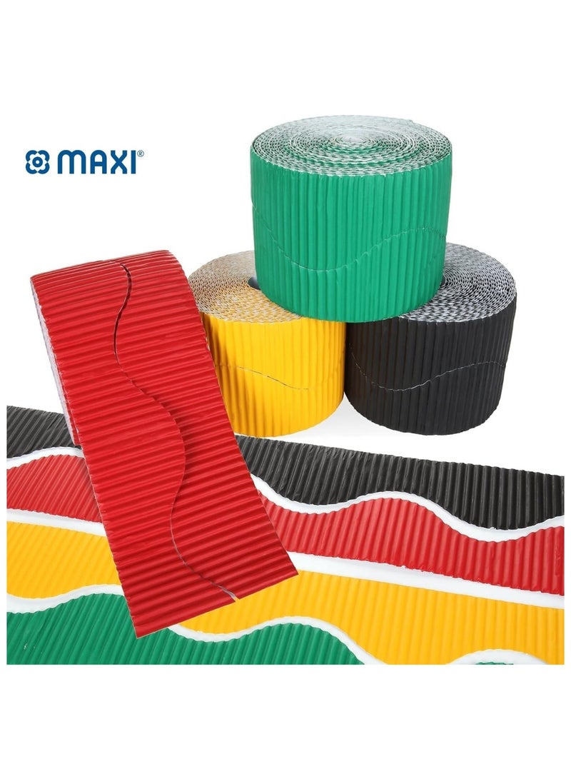 Maxi 1-Piece Corrugated Scalloped Borderette Border For School Displays, Classroom Decorations and Bulletin Boards Tape Metallic Silver - Image 5