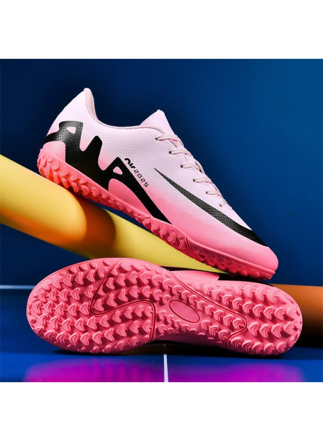 Sakura Powder A2286-1 Broken Nails Football Shoes for Boys Girls Kids Adults, TF Cleats for Competition Training