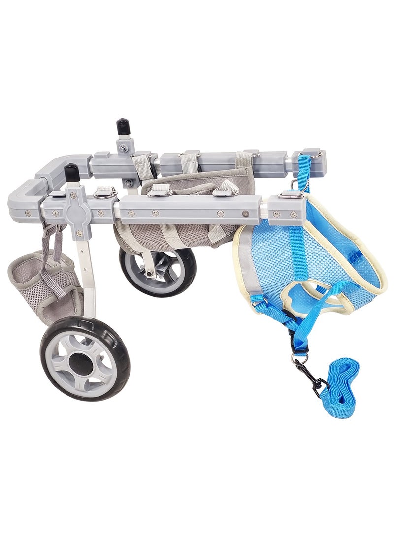MAJIBAO Dog wheelchair for back legs, Pet mobility aid for disabled and Injured dogs, Adjustable dog wheelchair with Two back wheels, Abdominal support, and Harness, Ideal for small dogs 37.5 cm S (Grey) - Image 1