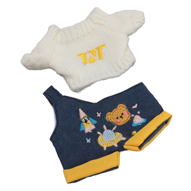 Plush Doll Clothes Soft Cotton Doll Sweater Set for 20cm Bear - Easy Clean Doll Outfit for Doll Collection - Image 3