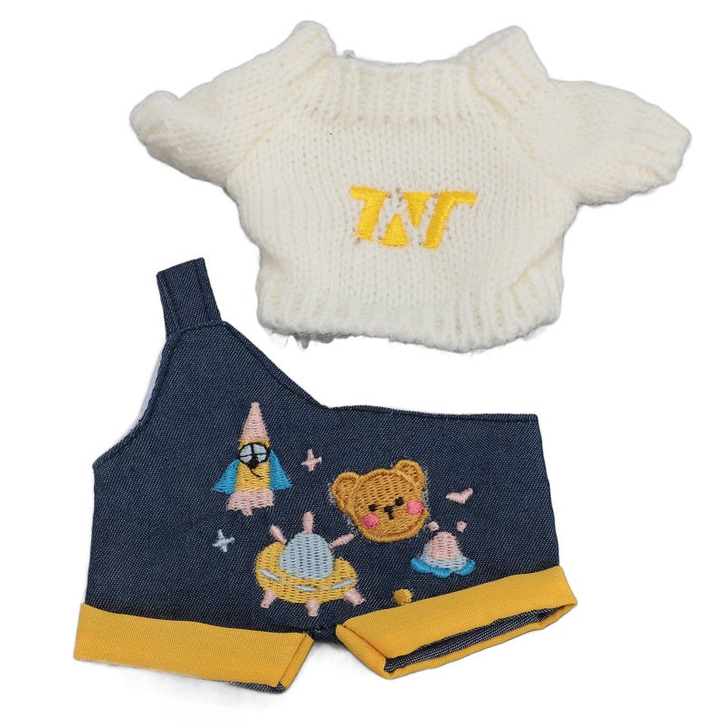 Plush Doll Clothes Soft Cotton Doll Sweater Set for 20cm Bear - Easy Clean Doll Outfit for Doll Collection - Image 1