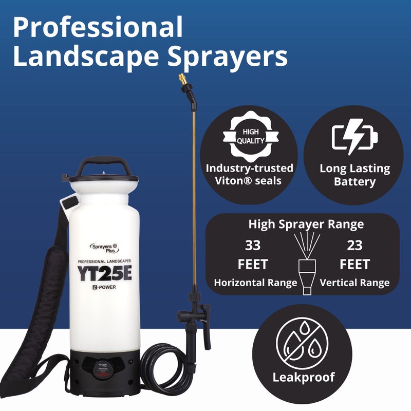 Sprayers Plus YT25E 2 Gallon Battery Powered Sprayer in Lawn and Garden - 12V Lithium-ion with Viton Seals & O-Ring, Brass Wand & Nozzle & Shoulder Strap, Yard Sprayer, Lawn Care - Image 3