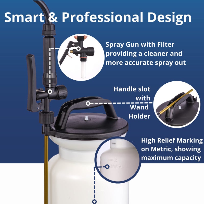 Sprayers Plus YT25E 2 Gallon Battery Powered Sprayer in Lawn and Garden - 12V Lithium-ion with Viton Seals & O-Ring, Brass Wand & Nozzle & Shoulder Strap, Yard Sprayer, Lawn Care - Image 5