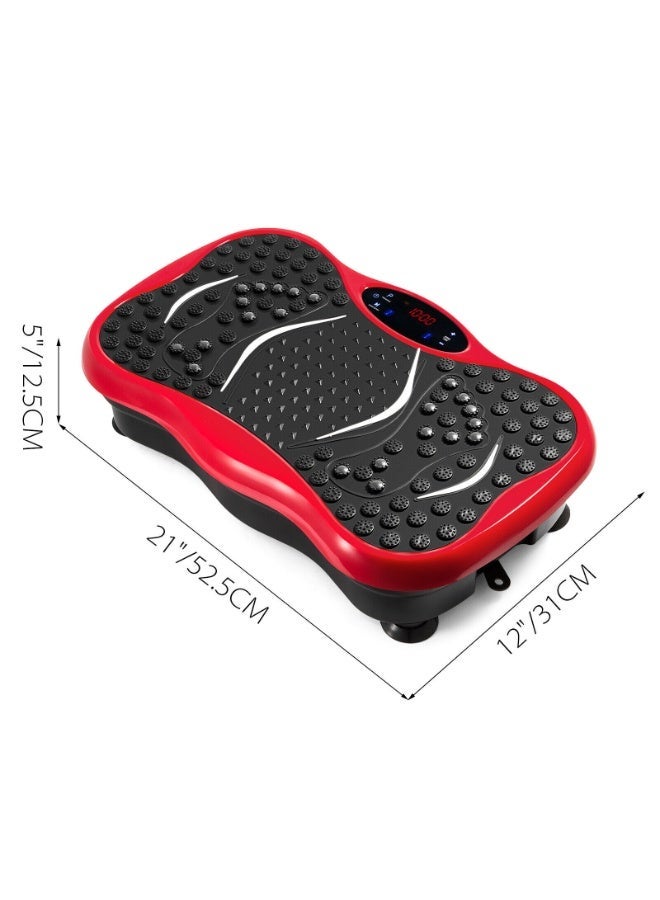 ICON Vibration Exercise Platform – Full Body Vibration Machine with Resistance Bands & Remote Control – Multiple Speed Levels – Home Fitness Equipment - RED - Image 2