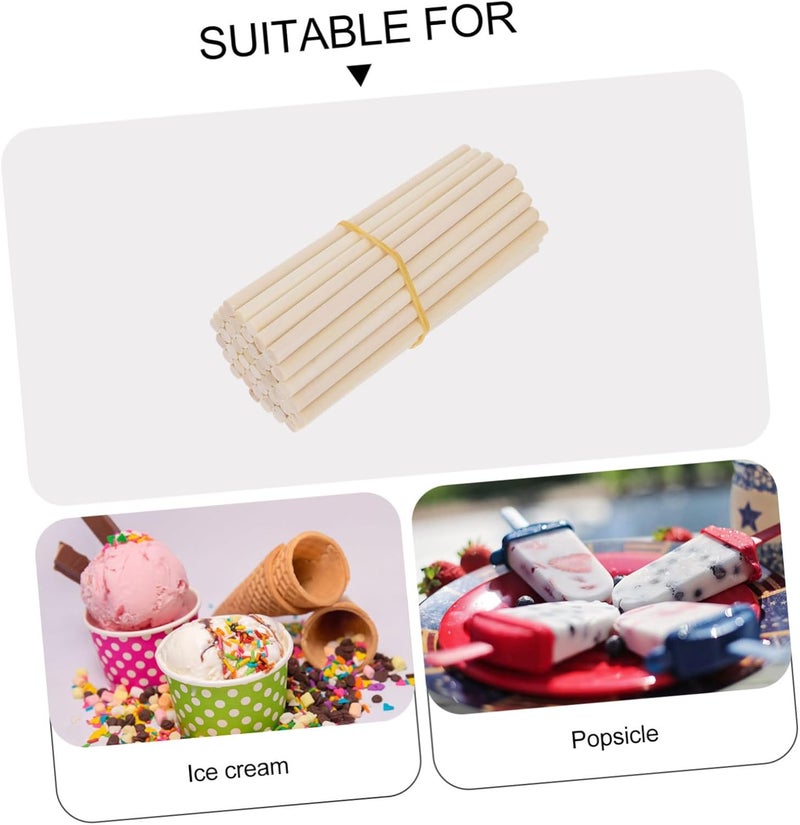 500 Pcs Wooden Ice Cream Sticks for DIY Crafts Ice Pop Making Supplies Natural Craft Sticks for Boys and Girls Projects and Summer Treats - Image 2