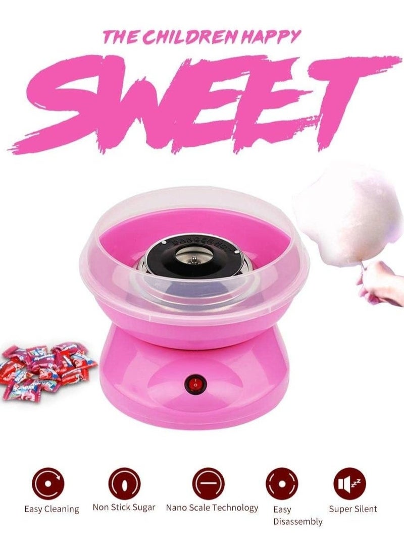 New Cotton Candy Maker – Non-Stick, Easy-to-Clean, and Quiet Household Machine in Pink. Perfect for making delicious cotton candy at home with minimal mess and noise. - Image 3