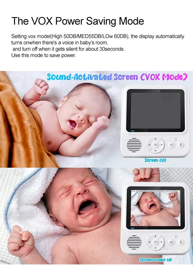 Occuwzz 2.8 inch HD babysitting wireless camera with night temperature use baby monitor night vision infrared  - Image 4