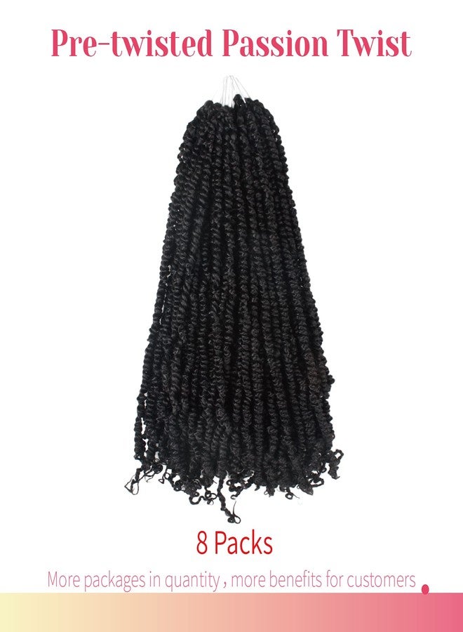 بوهوبابي شعر كروشيه BOHOBABE مسبق التضفير بتصميم Passion Twist بطول 16 بوصة، 8 عبوات من شعر التضفير بتصميم Passion Twist ناعم (رقم 2، أسود داكن) - Image 2