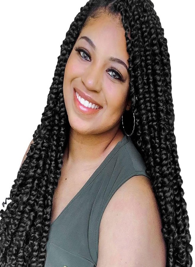 بوهوبابي شعر كروشيه BOHOBABE مسبق التضفير بتصميم Passion Twist بطول 16 بوصة، 8 عبوات من شعر التضفير بتصميم Passion Twist ناعم (رقم 2، أسود داكن) - Image 1