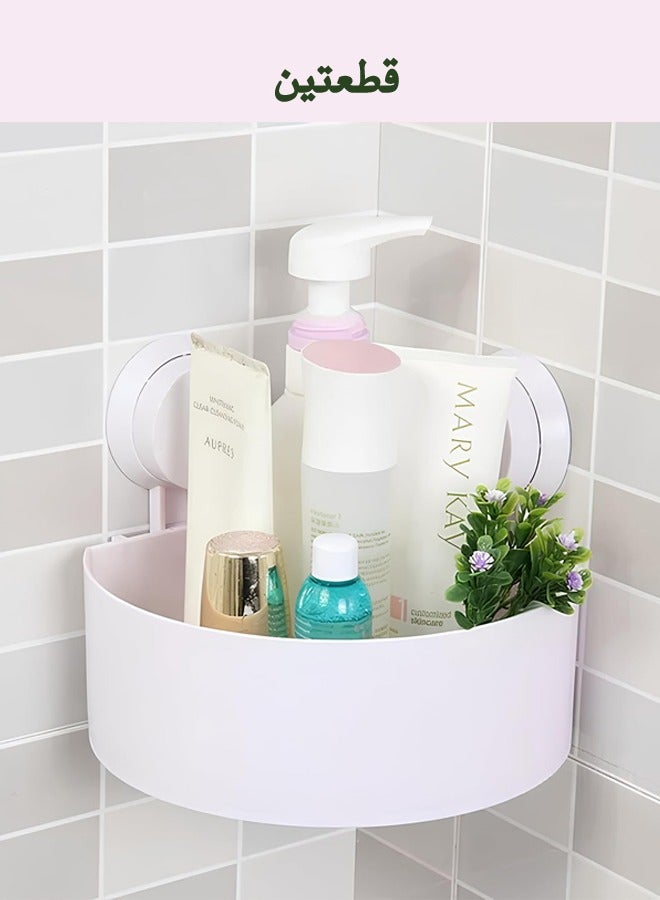 درامــــــا هوم  قطعتين من رف زاوية تنظيم الحمام أبيض - Image 1