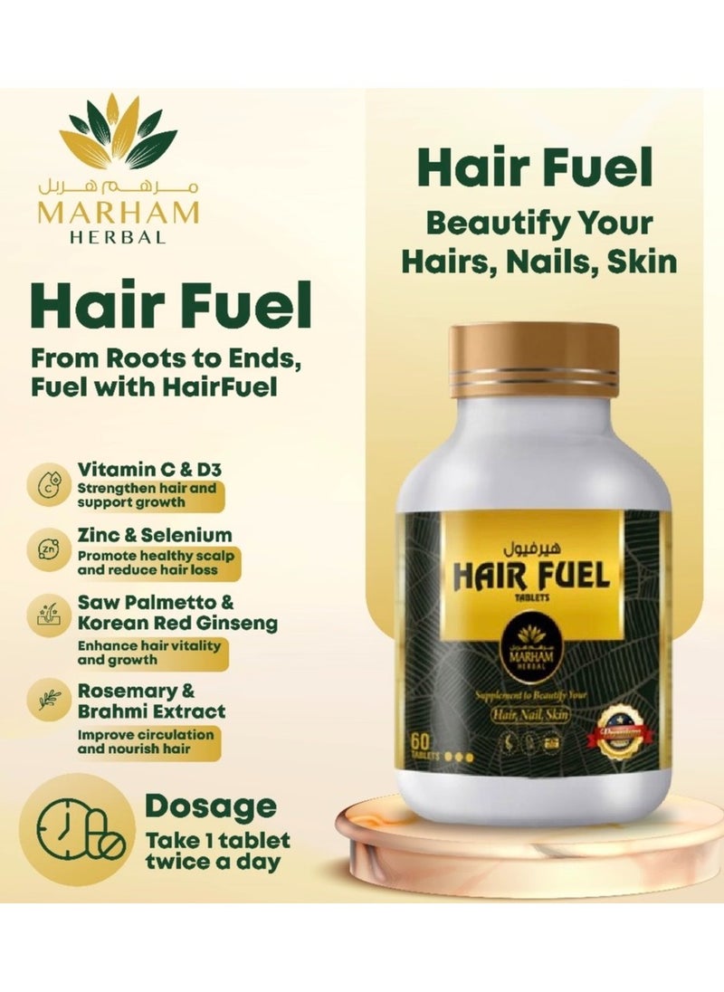 Hair Fuel Tablet: Supplement to beautify your Hair, Skin & Nail - Hair Growth Treatment with Essential Hair Vitamins (60 Tablets) - pzsku/ZC0918B70818CD471D865Z/45/_/1725955780/1d916905-373f-46ca-b550-b6c7ea3f22d1