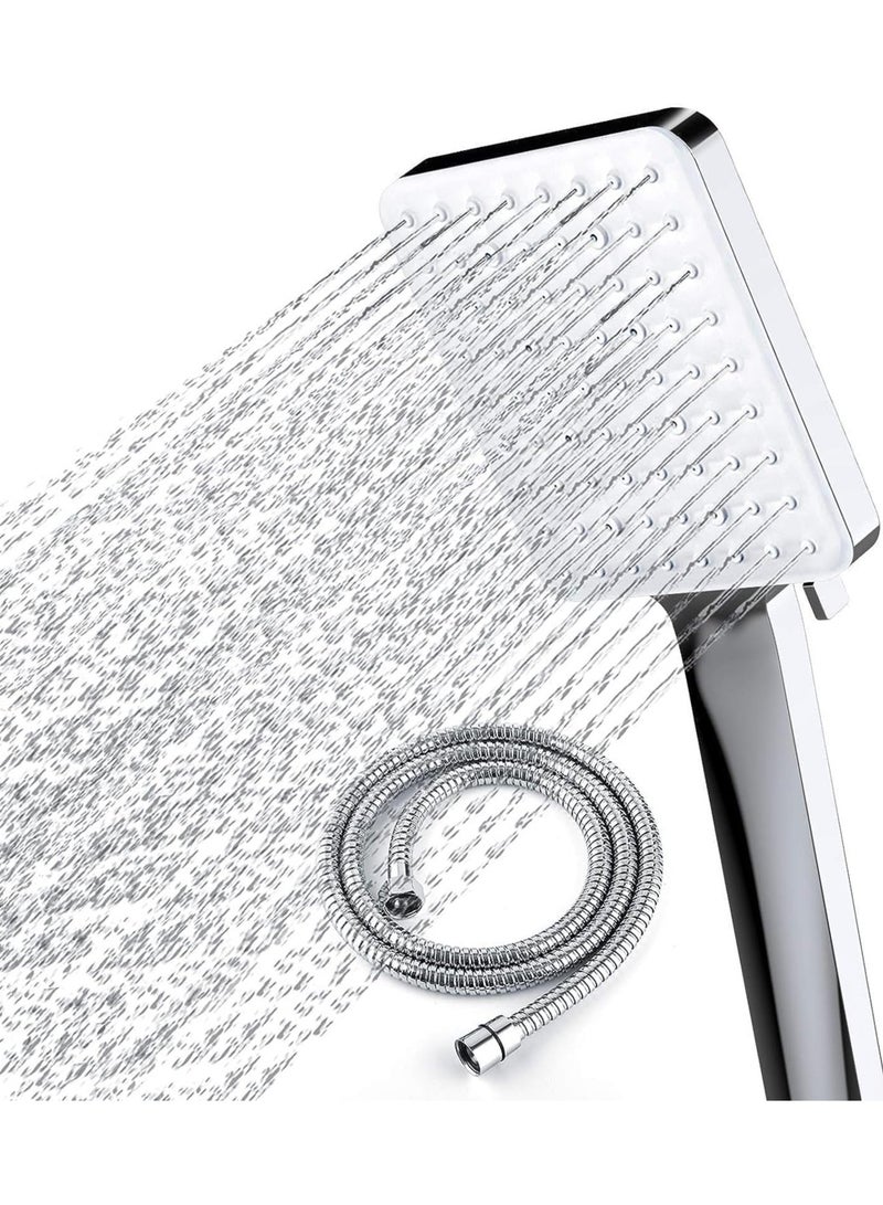 انفلكس رأس دش مع مجموعة خرطوم مع 6 إعدادات لوضع الرش، كروم - 1.5 متر - Image 1