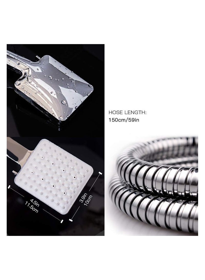 انفلكس رأس دش مع مجموعة خرطوم مع 6 إعدادات لوضع الرش، كروم - 1.5 متر - Image 2