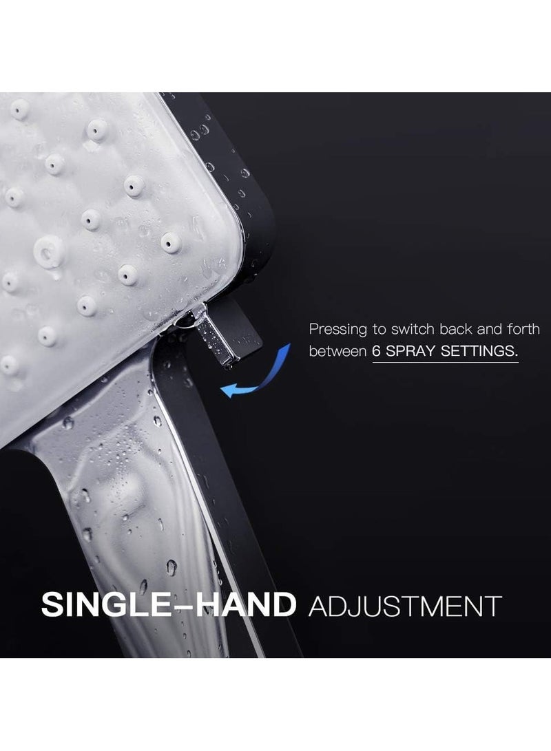 انفلكس رأس دش مع مجموعة خرطوم مع 6 إعدادات لوضع الرش، كروم - 1.5 متر - Image 3