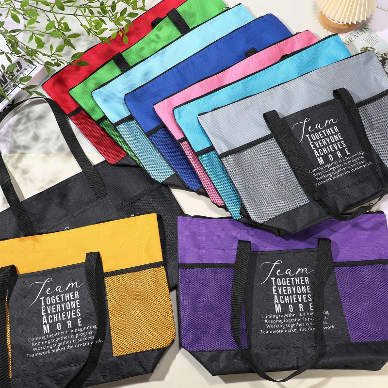 Locmeo 20 Pcs Team Appreciation Gifts Bulk Colorful Tote Bags for Employees Coworker Staff Nurses Social Worker Caregiver - Image 5