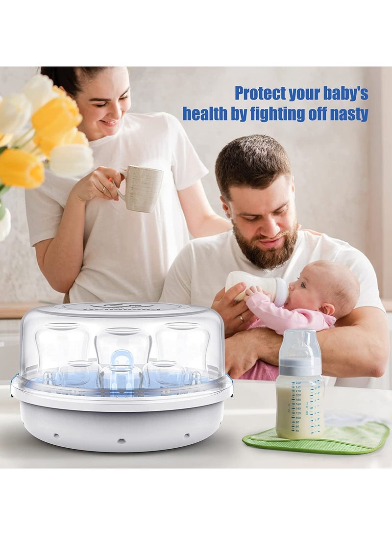 Baby Bottle Steriliser Box, High Temperature Steam Sterilization for Bottles, Teats, Breast Pump Accessories, Microwave Disinfection Box, 99.99% Sterilization in 2 Minutes