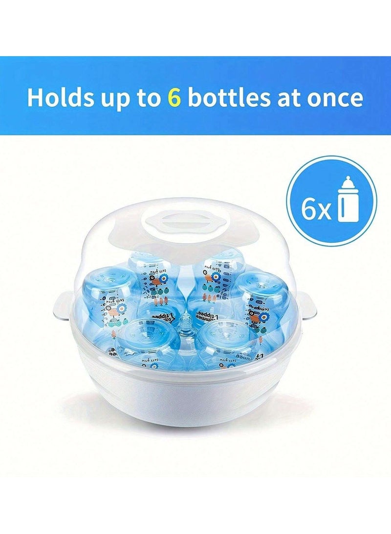 Baby Bottle Steriliser Box, High Temperature Steam Sterilization for Bottles, Teats, Breast Pump Accessories, Microwave Disinfection Box, 99.99% Sterilization in 2 Minutes