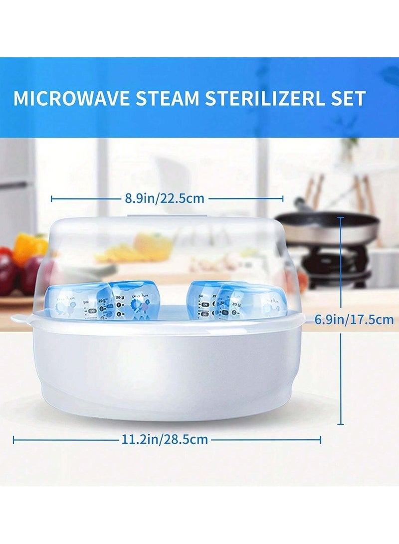 Baby Bottle Steriliser Box, High Temperature Steam Sterilization for Bottles, Teats, Breast Pump Accessories, Microwave Disinfection Box, 99.99% Sterilization in 2 Minutes