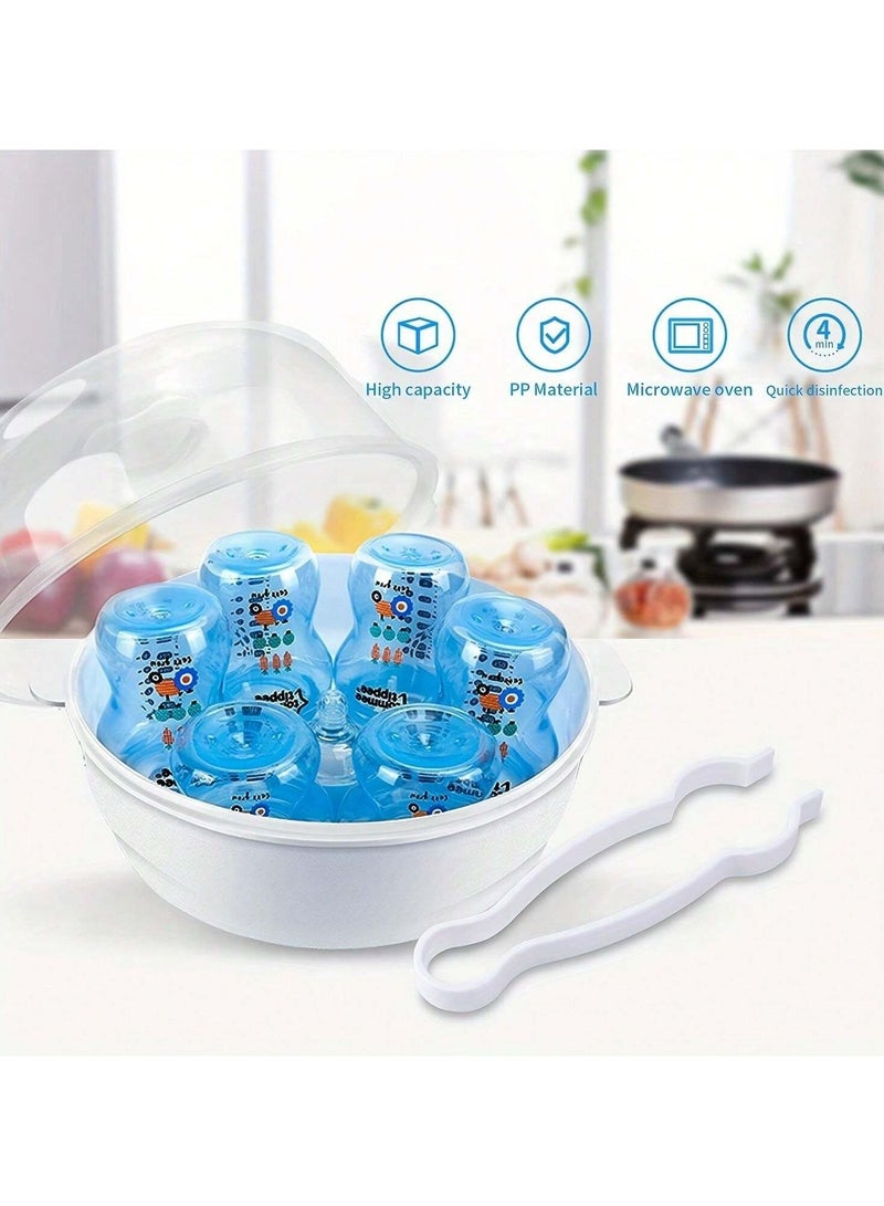 Baby Bottle Steriliser Box, High Temperature Steam Sterilization for Bottles, Teats, Breast Pump Accessories, Microwave Disinfection Box, 99.99% Sterilization in 2 Minutes