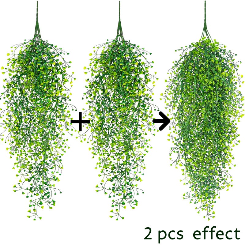 QUOZUO Fake Hanging Plants, 3pcs Faux Hanging Plants, Artificial Plants Ferns Ivy Vine for Wall House Indoor Outdoor Room Home Decor - Image 3