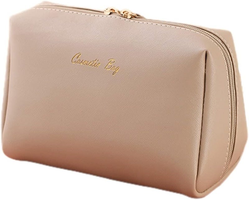 Portable Toiletry Wash Bag, Travel Cosmetic Bags,Beautiful Makeup Bag for Women,Washable, Gift for Girl, 7.1/8.7 inches (Color : Brown, Size : 7.1+8.7 inch) (Brown 8.7 inch(X2)) - Image 1