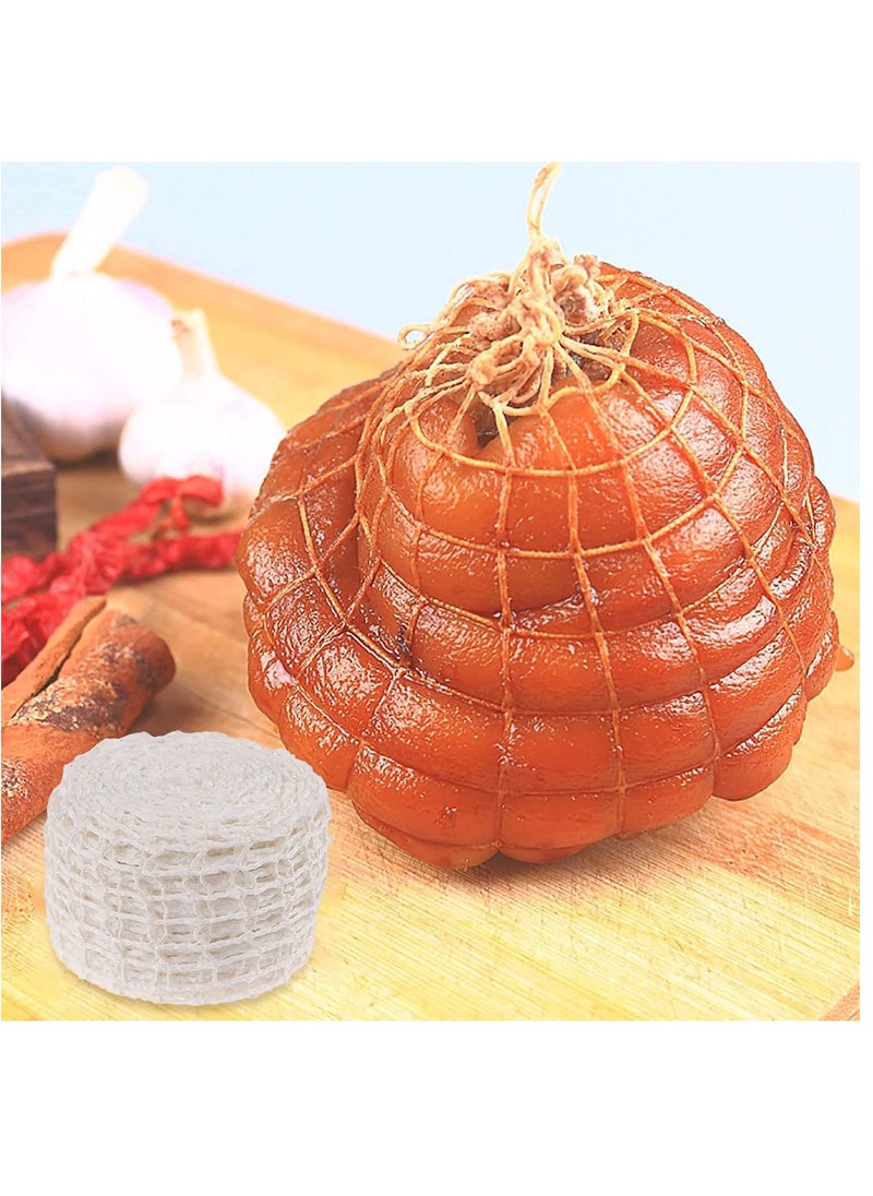 KASTWAVE - 5m Meat Netting Roll, Size 18, Elastic Smoked Meat Poultry Ham Netting Meat Butcher Twine Net Roll Wrapping Net, Beef Netting Roll for Meat Cooking Meat Sausage Making - Image 1