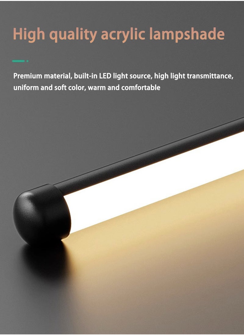 Two-Pack Modern Simple One-Word Long Wall Lamp Black LED Two-Color Atmosphere Light Background Decorative Lamp Remote Control Suitable For Living Room And Bedroom