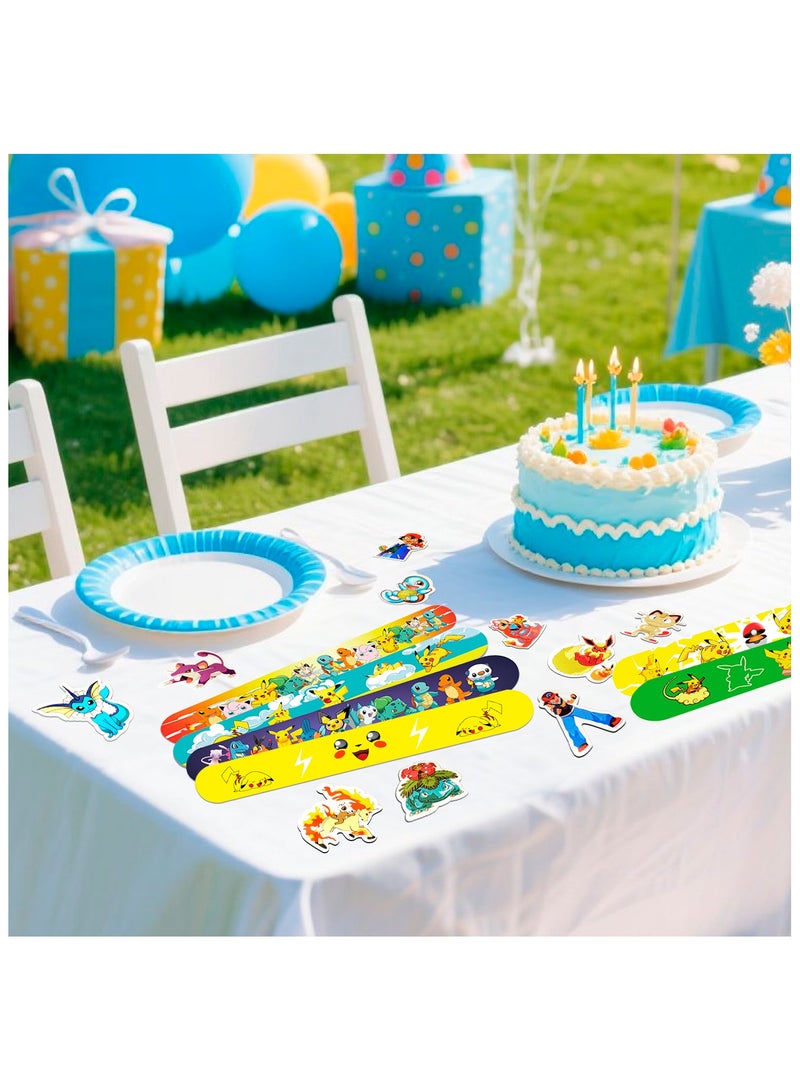 FRUITFUL PARTY 90pcs Pikachu Party Favors Set, 40pcs Pikachu Slap Bracelets and 50pcs Pikachu Stickers for Kids Boys & Girls - Pokemon Party Favors for Pikachu Birthday Party Supplies - Image 5