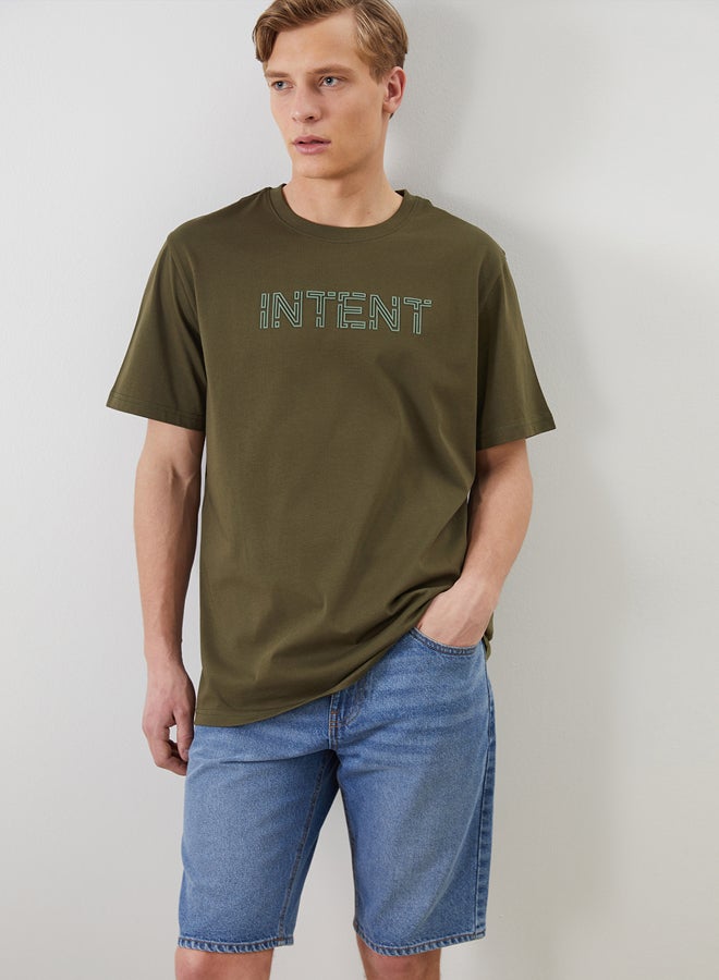 Crew Neck Printed Jersey Men's T-Shirt