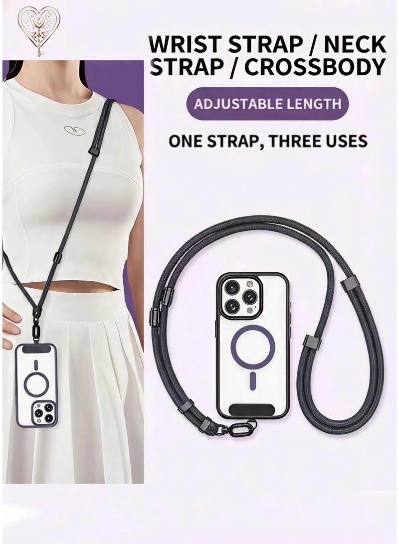 كيامور حبل عنق رمادي 3 في 1 قابل للتعديل مع حامل بطاقة للهاتف – يمكن استخدامه كسوار يد، حبل رقبة، أو حزام جانبي، مثالي لحمل الهاتف أو حامل البطاقة بأمان وبدون استخدام اليدين أثناء الاستخدام اليومي، العمل، السفر، الفعاليات، أو المهرجانات - Image 5