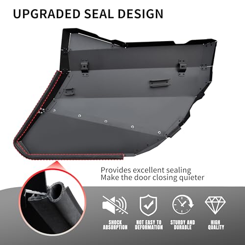SAUTVS Rear Aluminum Full Doors for Can-Am X3 MAX, Heavy Duty Aluminum Rear Full Metal Doors Panels for Can-Am Maverick X3 MAX 2017-2025 Accessories, Replace OEM #715004753, 715007972 - Image 2