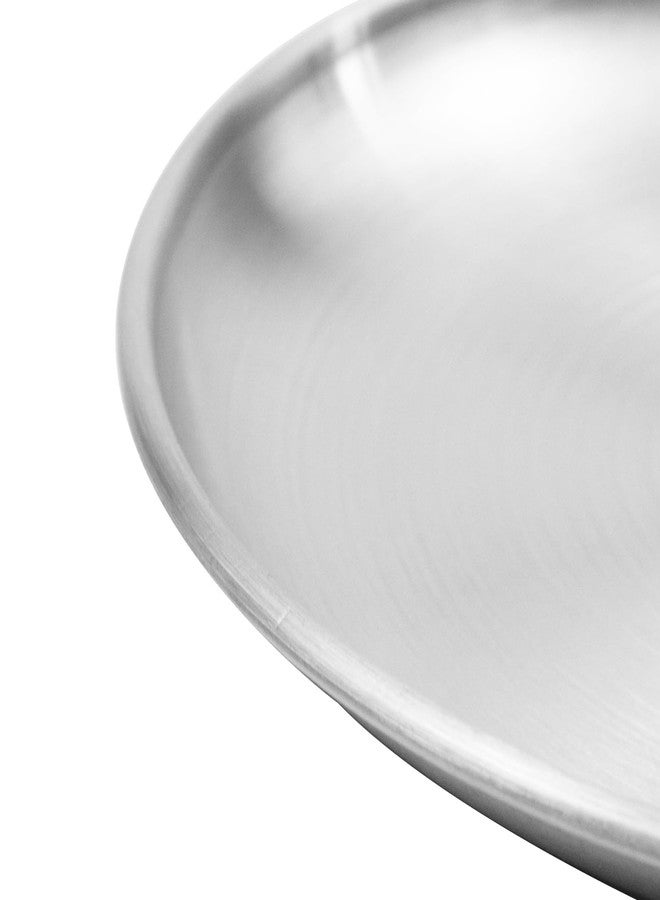 Antrader 4PCS Silver Serving Tray,5.5inch Stainless Steel Decorative Tray, Round Tray,Small Storage Tray for Jewelry, Makeup, Candle, Toiletry, Kitchen - Image 3
