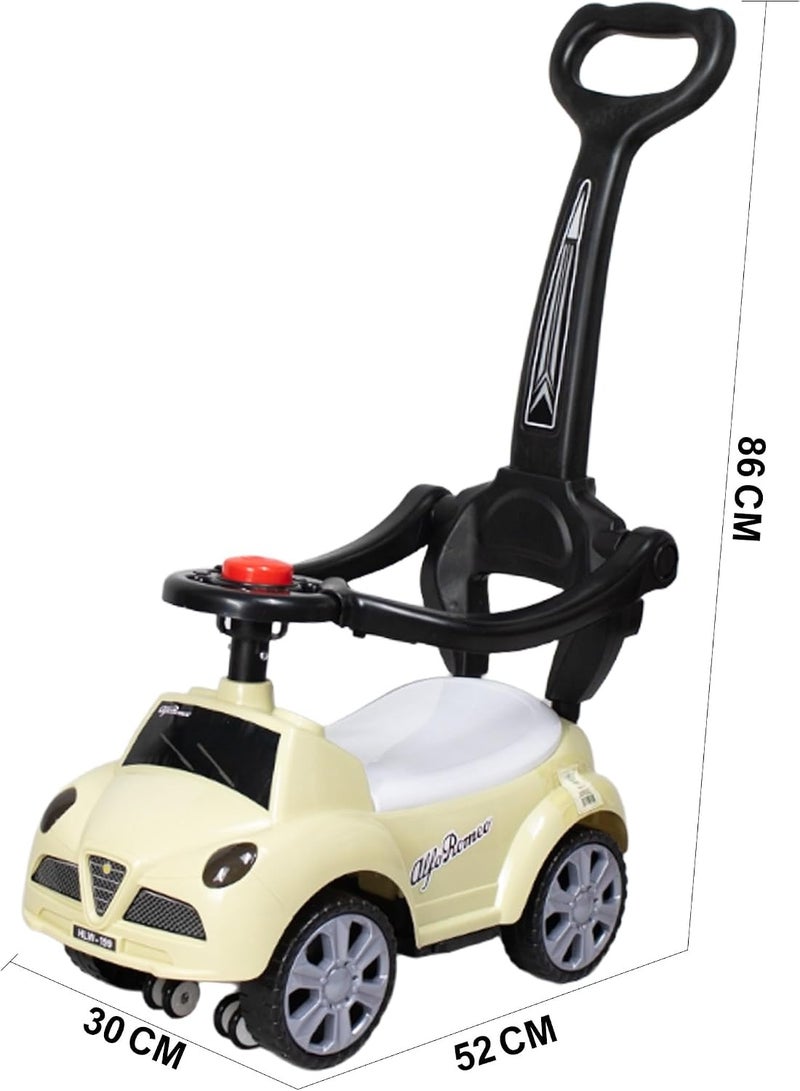 Kids' push car with a steering handle and interactive steering wheel. - Image 2