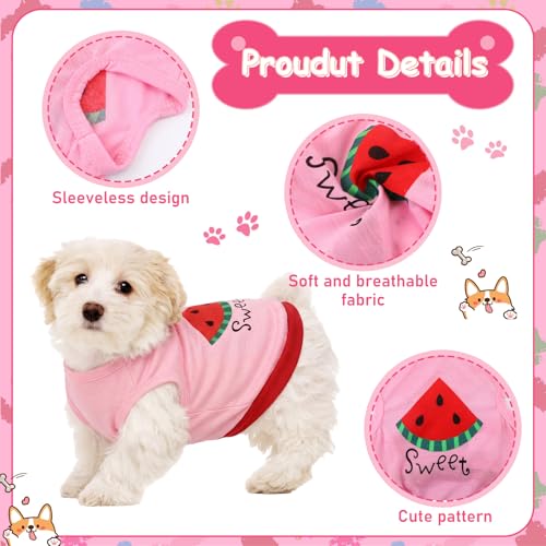 Frienda 6 Pieces Dog Shirt Puppy Sweatshirt Pet Sleeveless Vest Dog Clothes Doggy Female Apparel for Small to Medium Dogs Puppy Cat(Cute Patterns,L Size) - Image 3