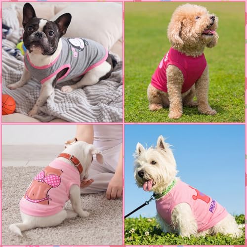 Frienda 6 Pieces Dog Shirt Puppy Sweatshirt Pet Sleeveless Vest Dog Clothes Doggy Female Apparel for Small to Medium Dogs Puppy Cat(Cute Patterns,L Size) - Image 5
