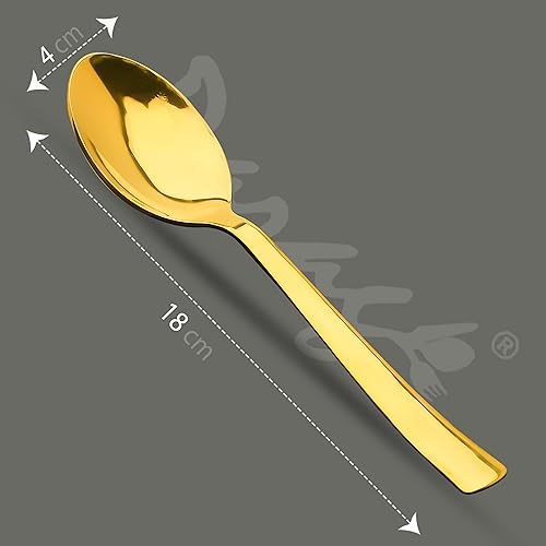 Parage Stainless Steel Gold Spoons Set of 6,18 cm Long, Premium Spoons for Home & Kitchen, Luxury Dinning Tableware Gift for House Warming,6 Pieces Golden Big Spoons - Image 3