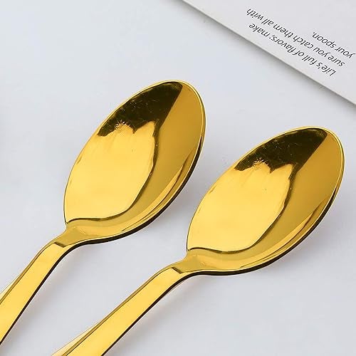 Parage Stainless Steel Gold Spoons Set of 6,18 cm Long, Premium Spoons for Home & Kitchen, Luxury Dinning Tableware Gift for House Warming,6 Pieces Golden Big Spoons - Image 5