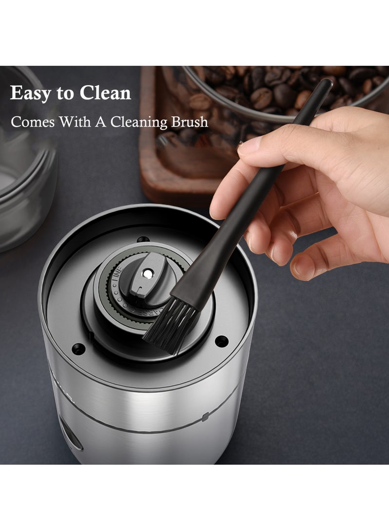 Portable Coffee Grinder, Rechargeable Electric Burr Grinder with Adjustable Grind Settings (Stainless Steel)  - Image 5