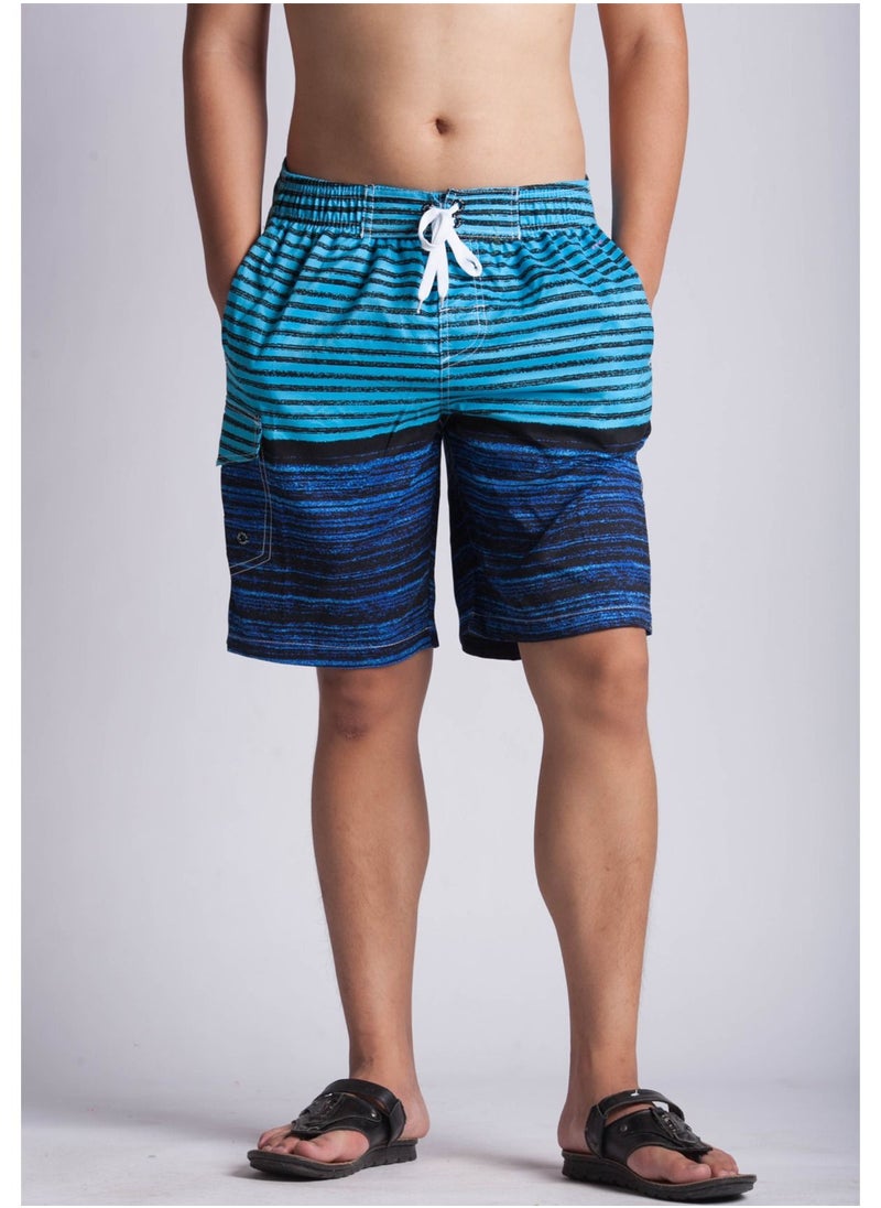 Loquat - Men's Striped Beach Shorts - Image 1