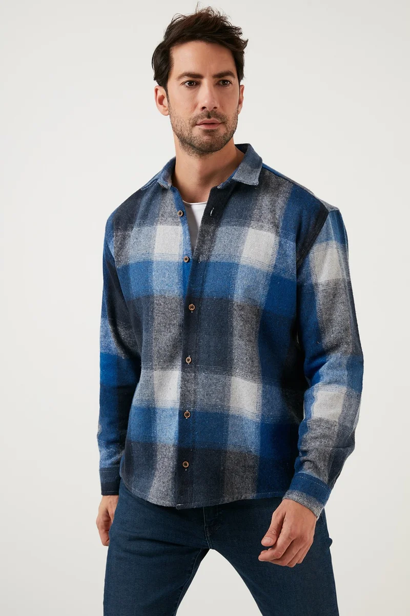 Buratti Regular Fit Plaid Patterned Cotton Lumberjack Shirt Men's Shirt 5896602