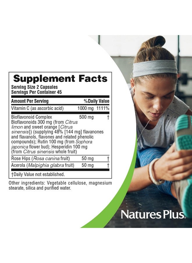 NaturesPlus Natures Plus Super C Complex - 1000 mg Ascorbic Acid, 90 Vegetarian Capsules - High Potency Vitamin C Supplement, Antioxidant - Gluten-Free - 45 Servings - Image 5