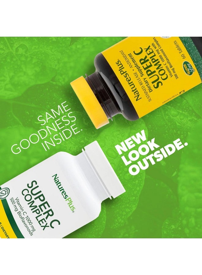 NaturesPlus Natures Plus Super C Complex - 1000 mg Ascorbic Acid, 90 Vegetarian Capsules - High Potency Vitamin C Supplement, Antioxidant - Gluten-Free - 45 Servings - Image 2