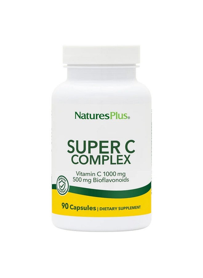 NaturesPlus Natures Plus Super C Complex - 1000 mg Ascorbic Acid, 90 Vegetarian Capsules - High Potency Vitamin C Supplement, Antioxidant - Gluten-Free - 45 Servings - Image 1