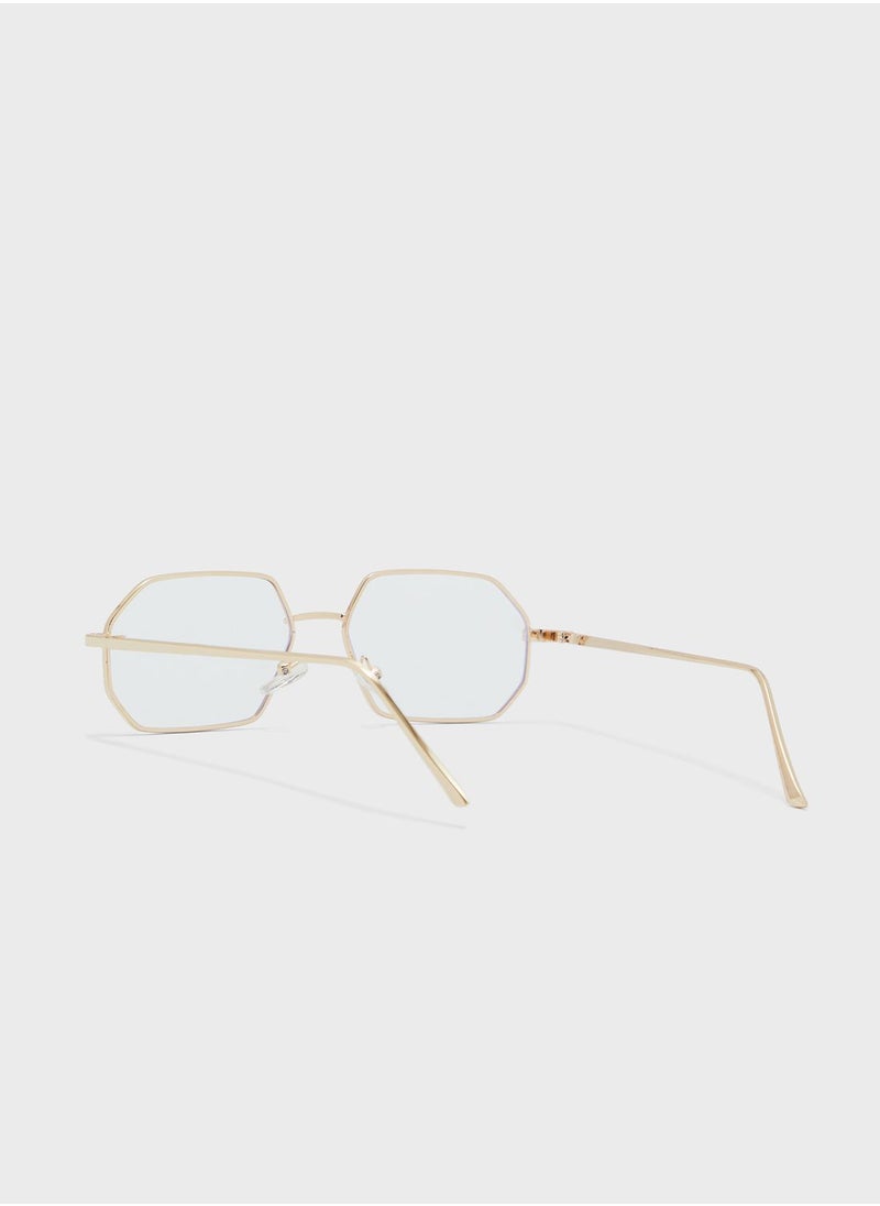 Seventy Five - Casual Heptagonal Clear Len Glasses - Image 1