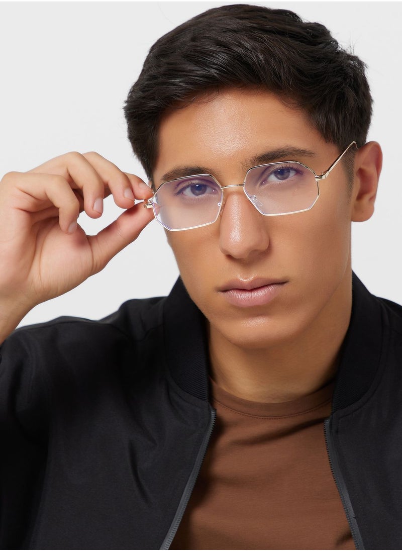 Seventy Five - Casual Heptagonal Clear Len Glasses - Image 1