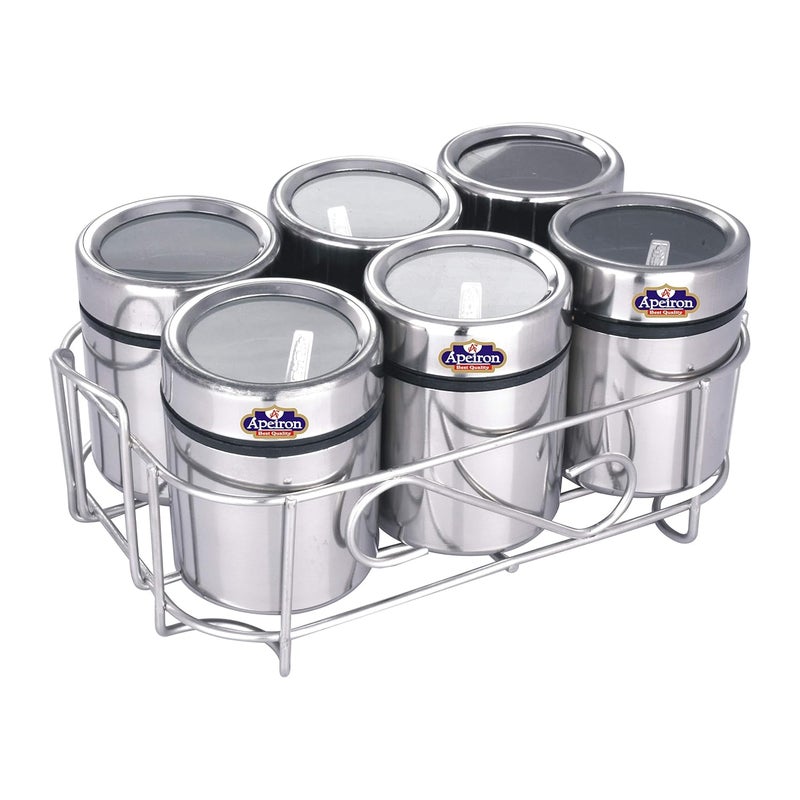 Apeiron Stainless Steel Premium Spice Box Spice Container Masala Dabba Dry Fruit Box Kitchen Container Storage Box Storage Container 6 Piece Spice Set BlueViolet - Image 1