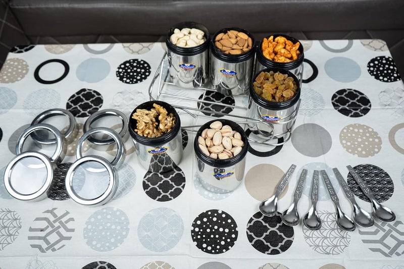 Apeiron Stainless Steel Premium Spice Box Spice Container Masala Dabba Dry Fruit Box Kitchen Container Storage Box Storage Container 6 Piece Spice Set BlueViolet - Image 4