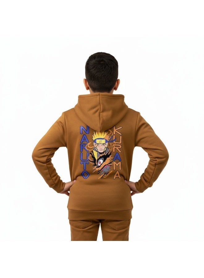 سيزار هودي اولادي  مزود بغطاء للرأس وطباعات علي الضهر والصدر - Image 2